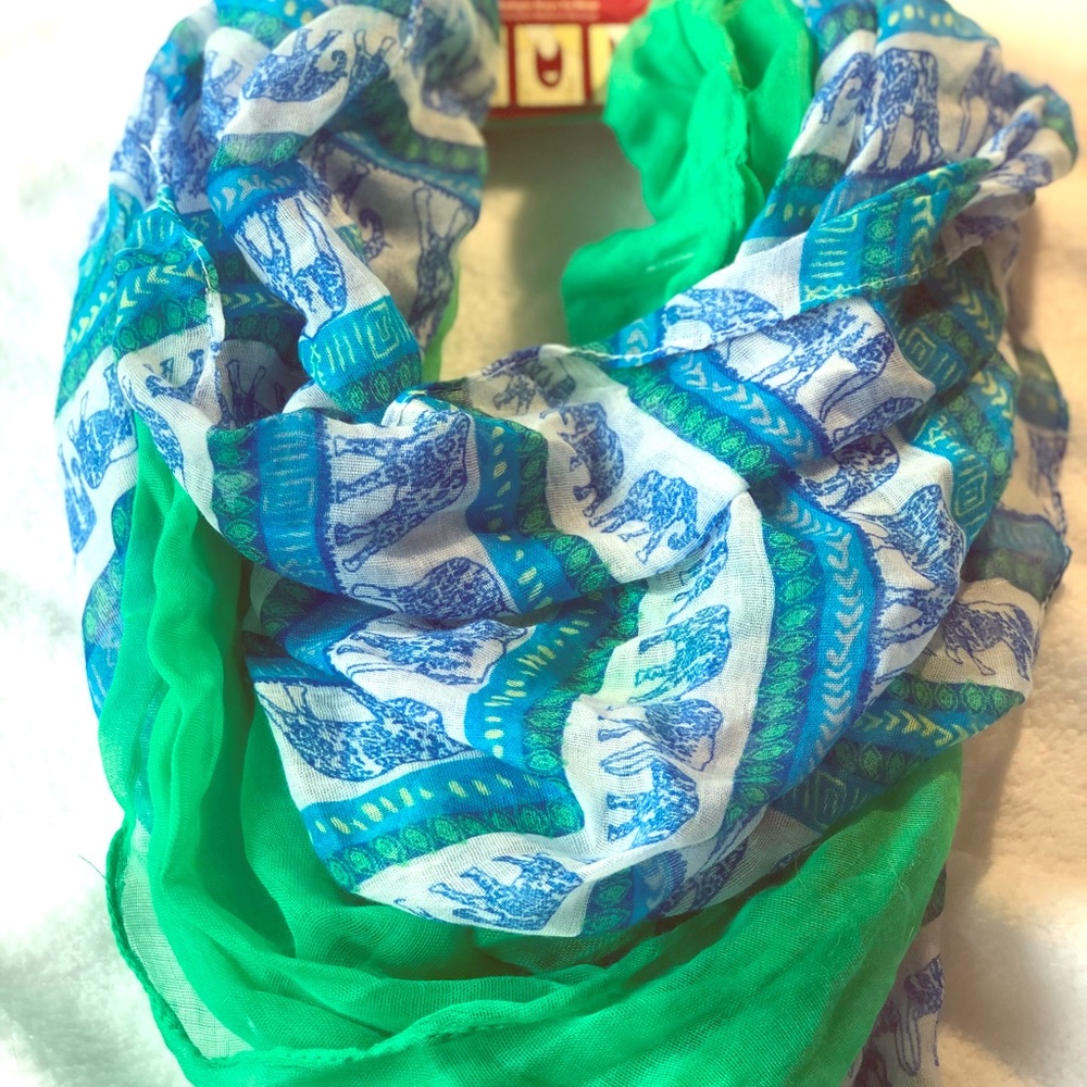 3/$12⭐️ NWT “Tribal Elephant Print” Scarf, 2 pack